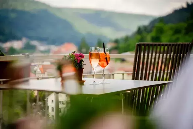 Terrasse Restaurant Sommerbergblick des Wellnesshotel Rothfuss Bad Wildbad